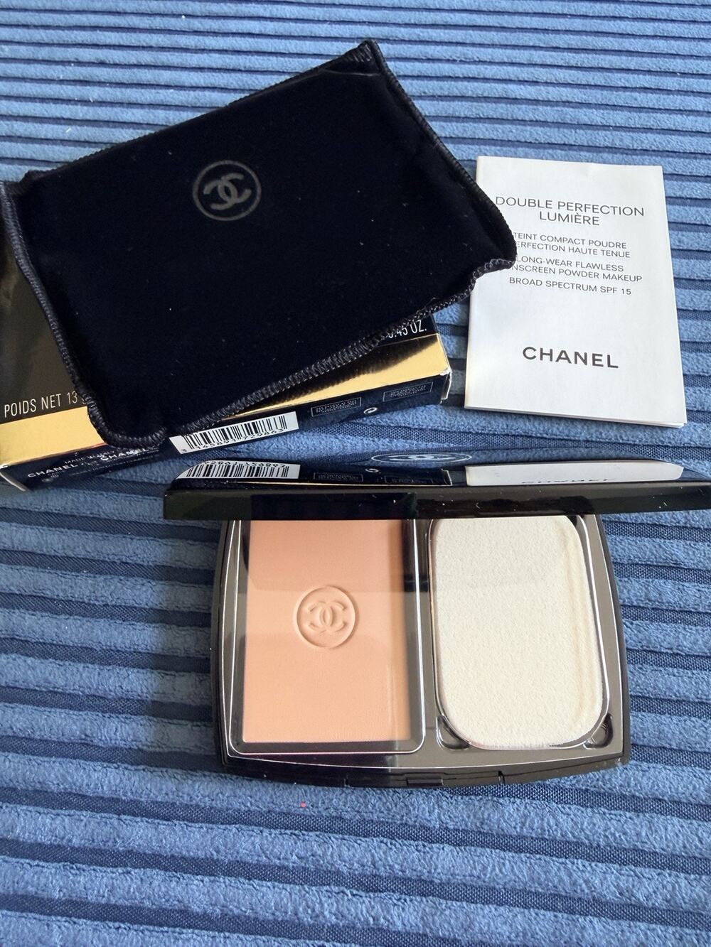 New Chanel Double Perfection Lumiere Flawless Pressed Powder 35 Beige Rose